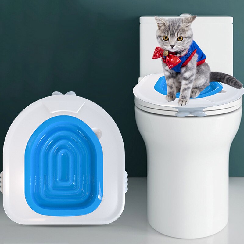 Cat Litter Tray Training Kit Folding Litter Box Cat Toilet Trainer Toilet Pet Cleaning Training Litter Kwitter Plastic Toilet