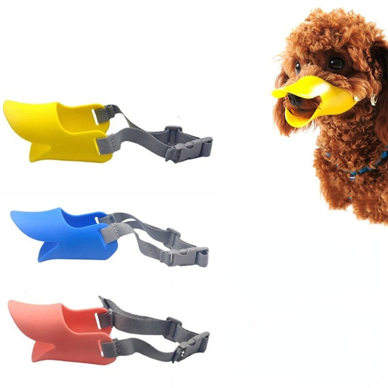 Hocico del perro Pato máscara bozal perros Anti morder deja de ladrar de pico de pato jaula Anti máscaras de mordida accesorios de mascota perro de silicona perro bozal