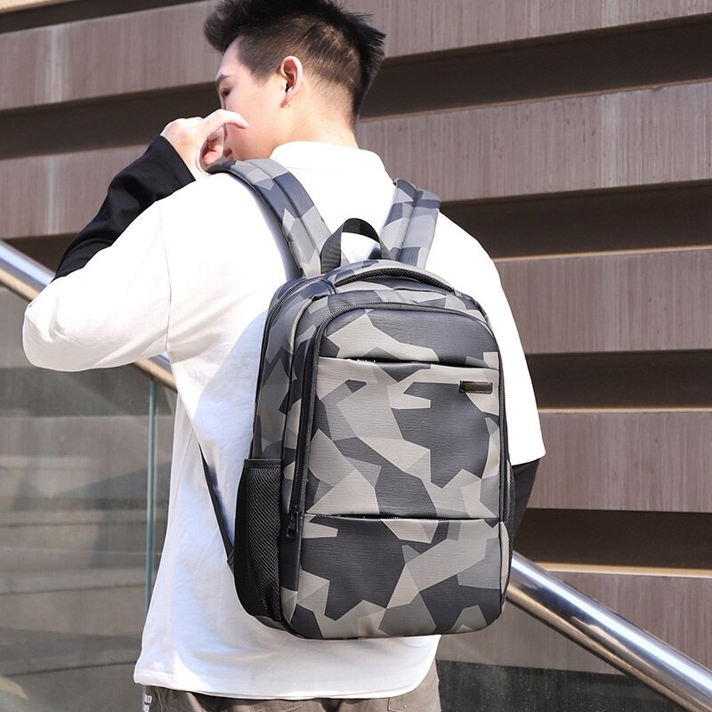 Casual Camouflage Nylon Men Backpack Business Laptop Backpack Men Waterproof Travel Backpack Bag Male Computer Bag