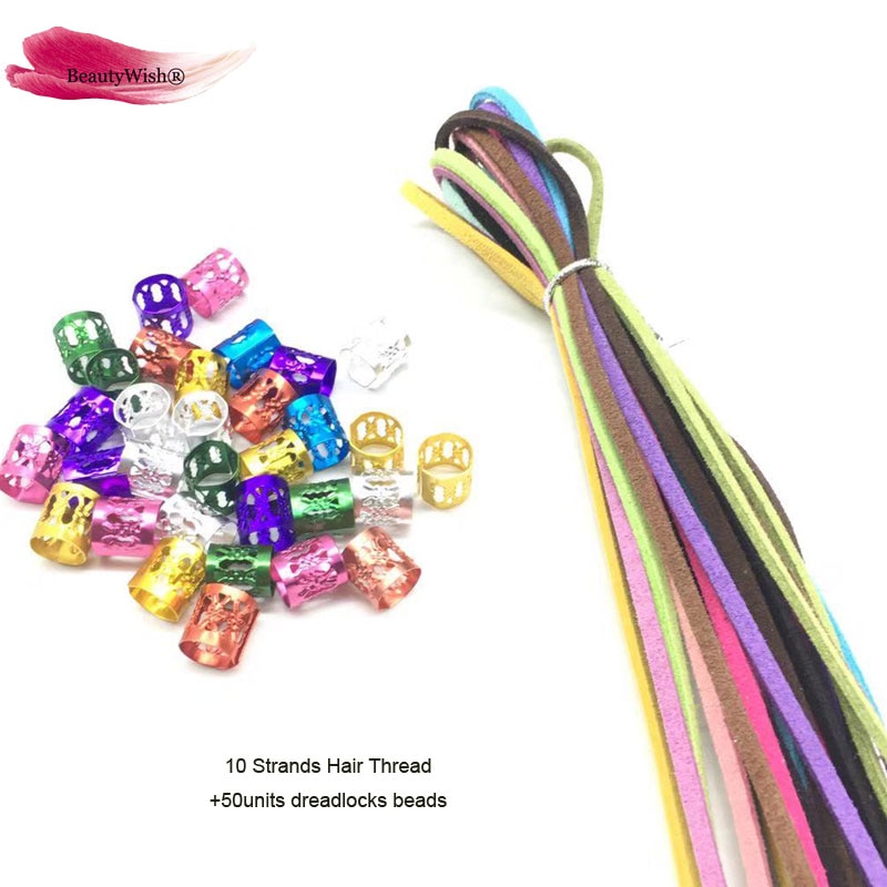 50 Eenheden Dreadlock Kralen Magic String Doos Vlechten Haaraccessoires Vlechten Haar 10 Strengen Stretechable Vlechten Haar Strings