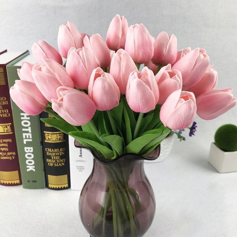10 Pcs Kunstbloemen Tulpen Bloem Kunstmatige Boeket Nep Bloem Bruidsboeket Versieren Bloemen voor Bruiloft Home Decor