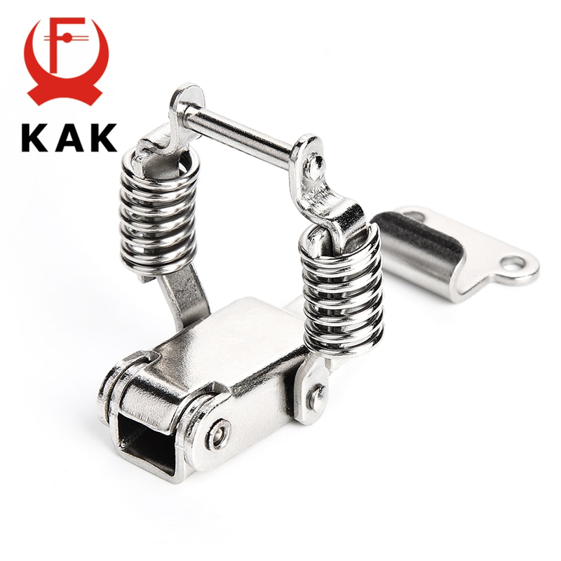 5PCS KAK J107 Hardware Cabinet Boxes Spring Loaded Latch Catch Toggle Hasp 46*21 Mild Steel Hasp For Sliding Door Simple Window