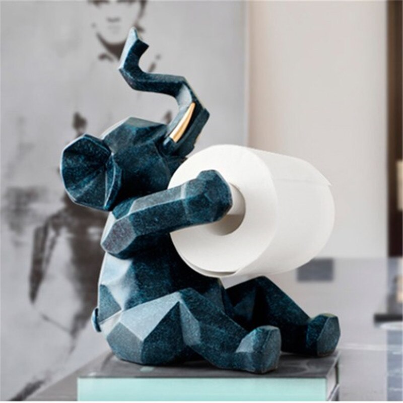 Cute Animal Head Statue Hanging Tissue Holder Toilet Washroom Wall Home Decor Roll Paper Tissue Box Holder Wall Mount A1669
