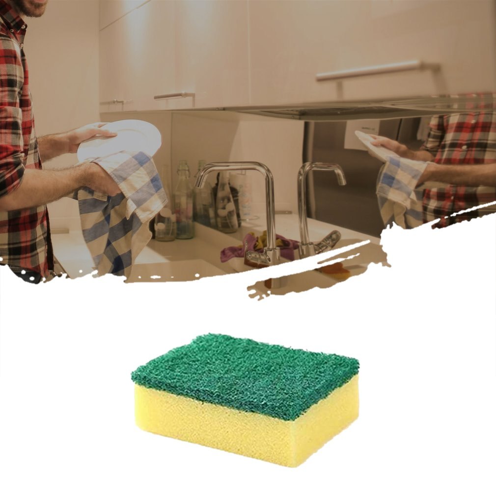 10 stuks reinigingsdoekjes, spons met hoge dichtheid, afwasmiddel en schoonmaakmiddel voor thuis, sterke waterabsorptie, dubbele werking