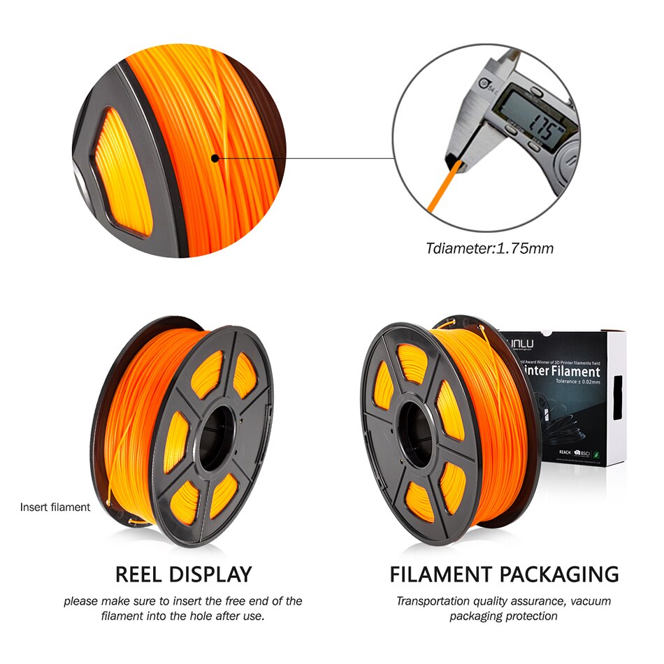 Sunlu Pla/Pla Gloeidraad 1.75Mm 1Kg Voor 3D Printer Vacumm Verpakking Pla/Pla Plus Filament door Certificaat 3D Afdrukken Verbruiksartikelen