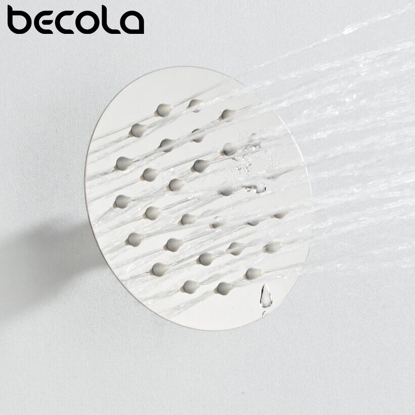 BECOLA 4 inch Rainfall Shower Head Stainless Steel Ultra-thin Showerheads Rain Shower Chrome Finish Round & Square