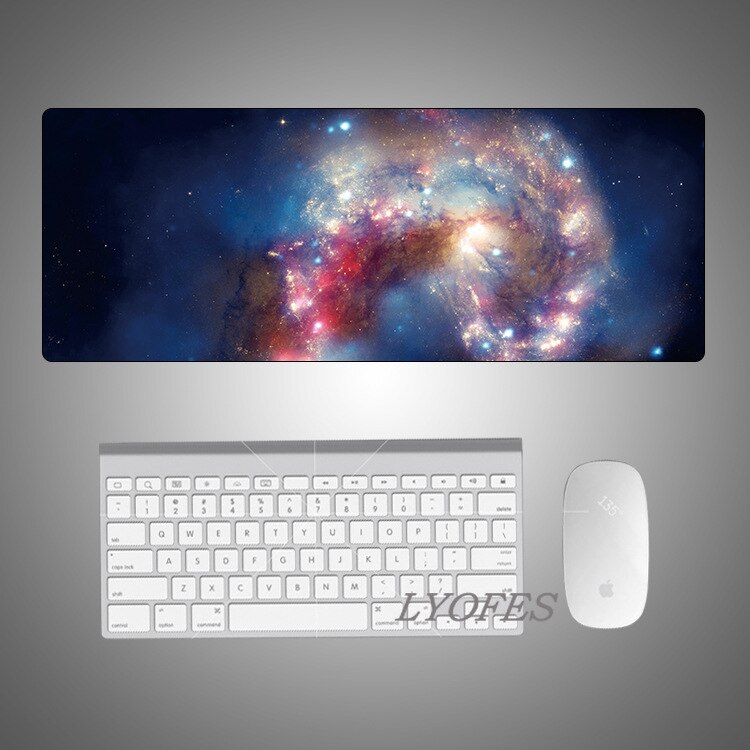 Gaming Desk Pads Cute Desk Mats Deskpad Starry Sky Kawaii Mouse Pad Large for Office Computer Keyboard Writing Desk Mat: 800x300x2mm 04