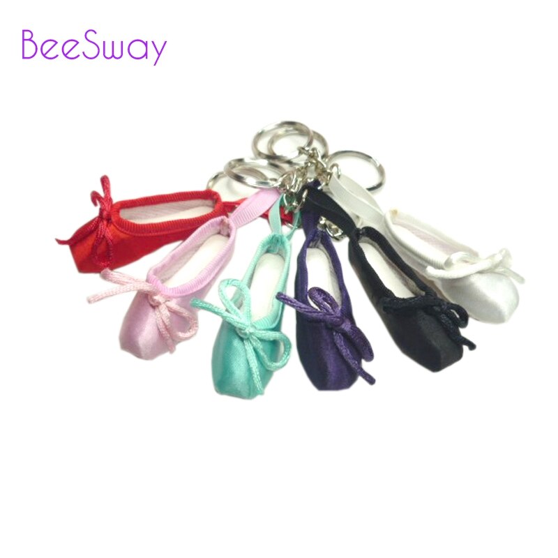 Mini danser satin ballet nøglering lilla ballet tå nøglering ballet sko nøglering dans lille værktøj til piger