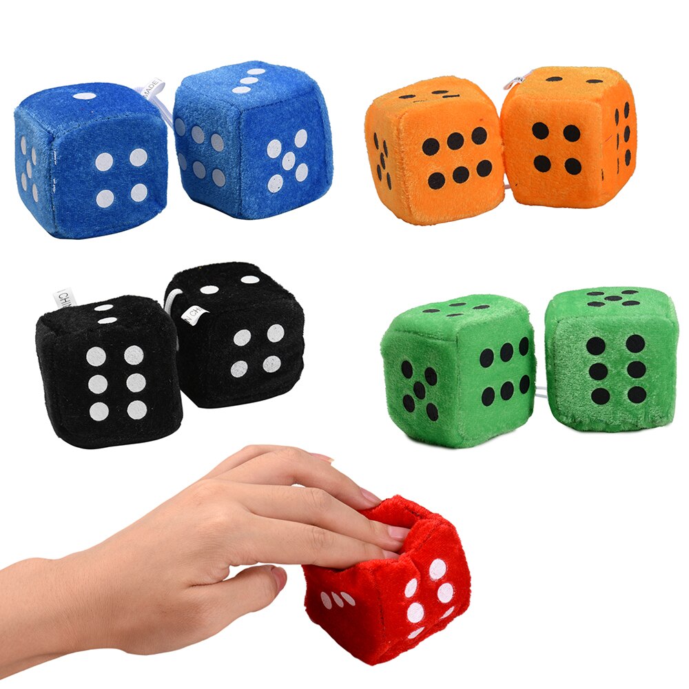 2 stk/parti bil plys vedhæng med diffuse terninger punkter bakspejl krog dekoration bil stil tilbehør bil dekoration