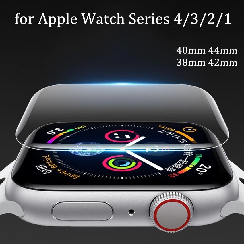 Couvercle de protection pour Apple Watch, 40mm, 44mm, 38mm, 42mm, coque plein écran 3D pour Apple Watch série 6 SE 5 4, PET et PMMA pour iwatch 3 2 1