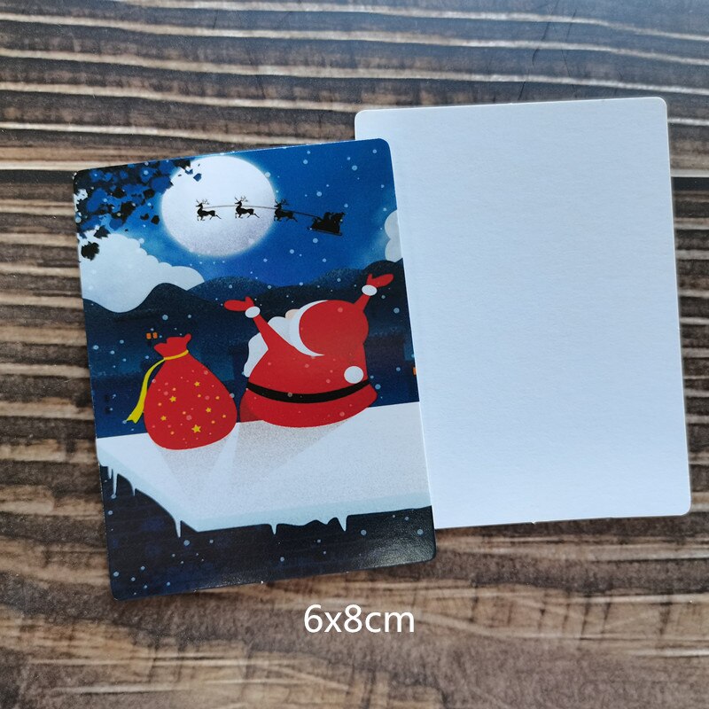 50pc/lot Christmas Snowman Deer Merry Christmas Small Message Card Writable Card 6x8cm decoration card: 15