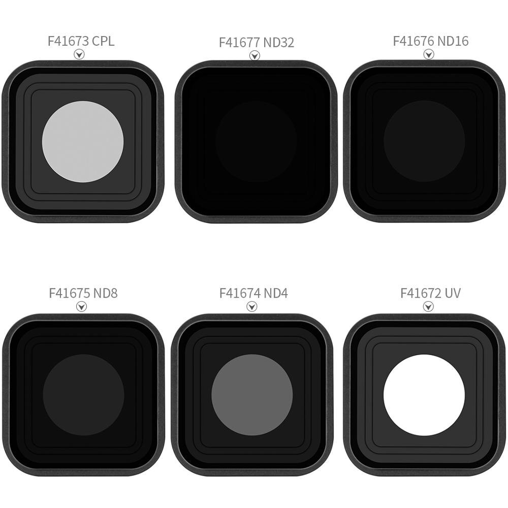 Kamera Filter Set UV CPL ND8 ND16 ND32 Objektiv Filter mit Silikon Fall Abdeckung Für Gopro Hero 9 Schwarz Action kamera Zubehör: UV CPL ND Set