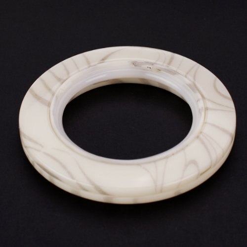 Shgo 6 stk plastring rundformet øjengardin beige/marmoreringsmønster