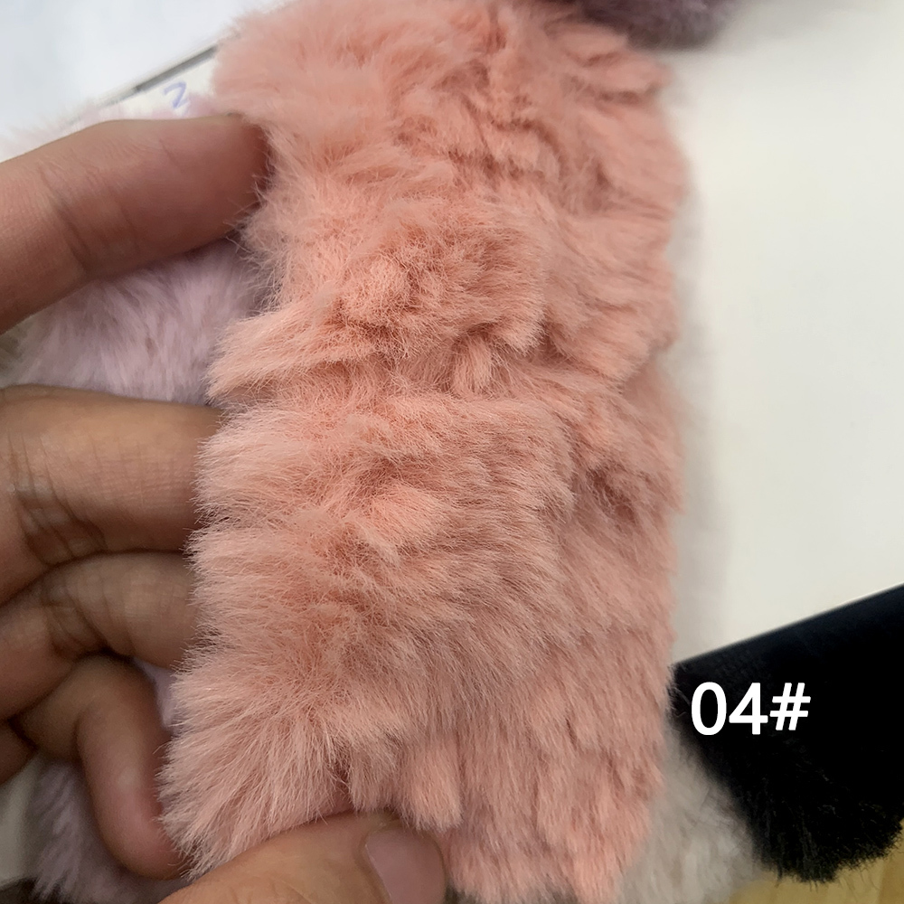 Embossed Microfiber 100% Polyester Fabric Rabbit Faux Fur Fleece Fabric For Cotton Doll Hair Plush Toy 25x45cm: Sakura Pink