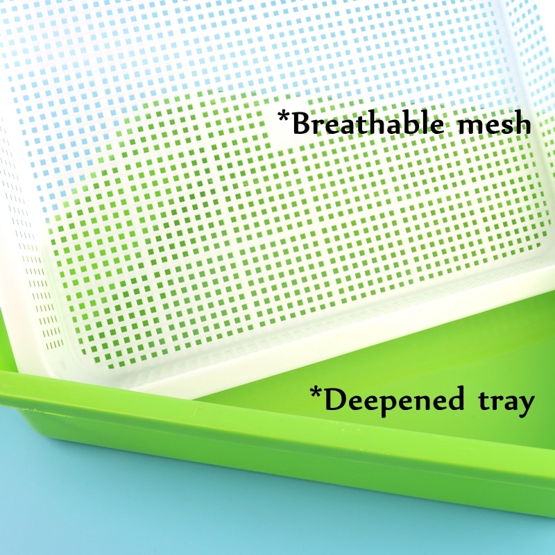 1 sett spirefat voksepotte hydroponiske vegetabilske bønner såpotte husholdningsplanter spirebrett barnehage med lokksett