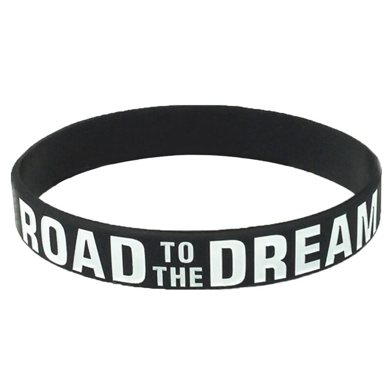 "Road To The Dream""never Give Up"Motivational Bracelets Silicone Rubber Band Elastic Inspirational Bracelets