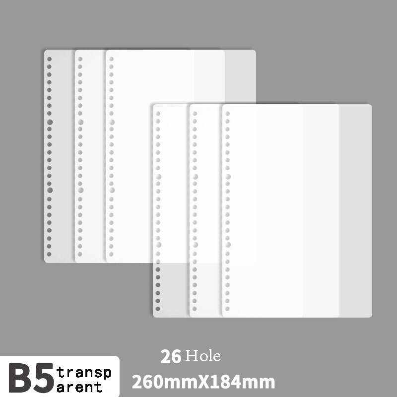 2 Pcs A5/B5/A4 Loose-Leaf Book Cover 20/26/30 Hole Binder Circle PP Separator Memo Pad Accessory For Office Documents: B5-T-20