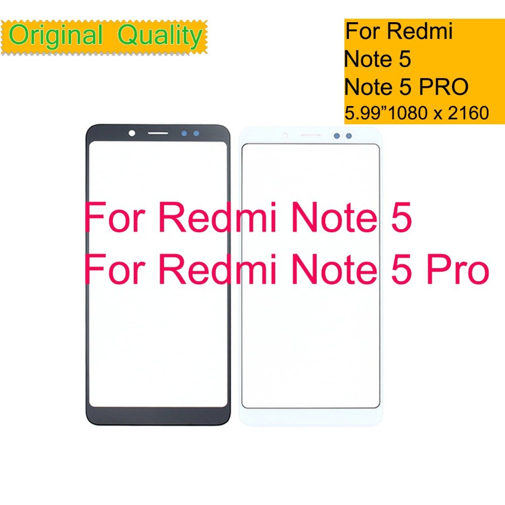 Original para xiaomi redmi nota 5 pro nota 5 note5 painel da tela de toque frontal exterior lente vidro touchscreen nenhum lcd sem digitador