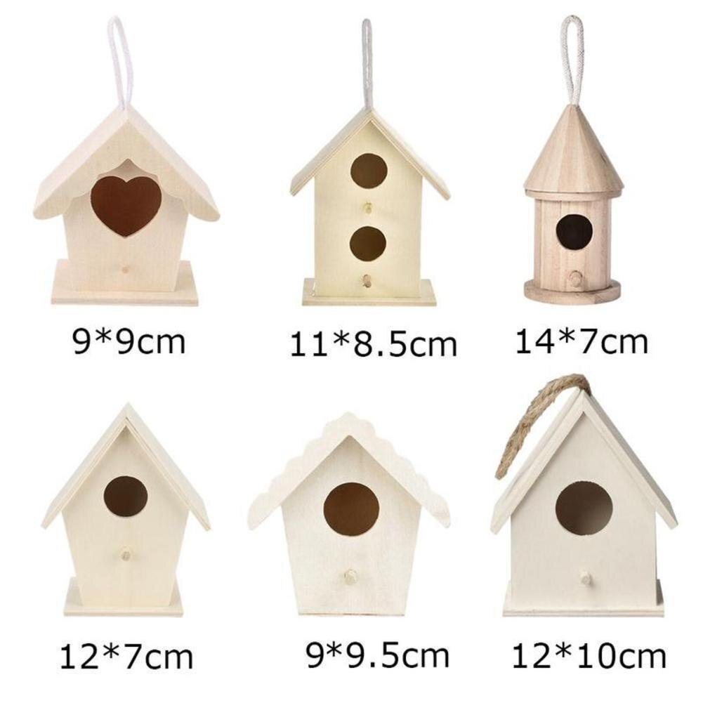 Wooden Bird Simple Nest Hanging Bird House Natural Wooden Bird Cage Resting Place Wall-mounted Outdoor Garden Tree Birdhouse