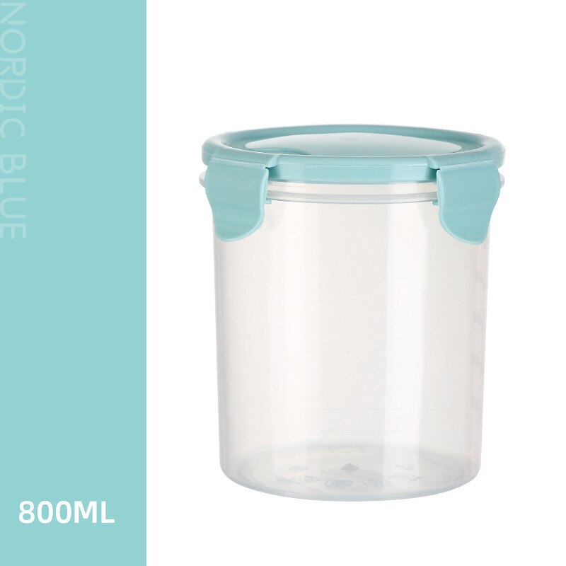 1Pcs Verzegelde Pot Snack Fles Keuken Behoud Huishoudelijke Graan Kan Food Grade Plastic Transparante Opbergdoos Opslagtank: M blue