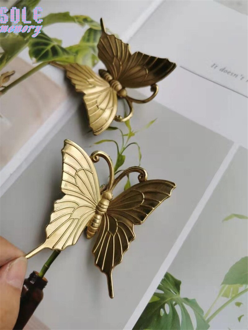 Luxury Brass Dragonfly butterfly Door Handle Cupboard Drawer Pull Kitchen Cabinet Wardrobe knobs Kids Room Hardware