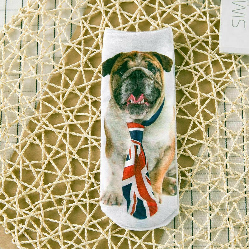 Chaussettes 3D drôles nouveauté Bacon doux imprimé Art cheville chaussettes porc dollars viande chaussettes: 07