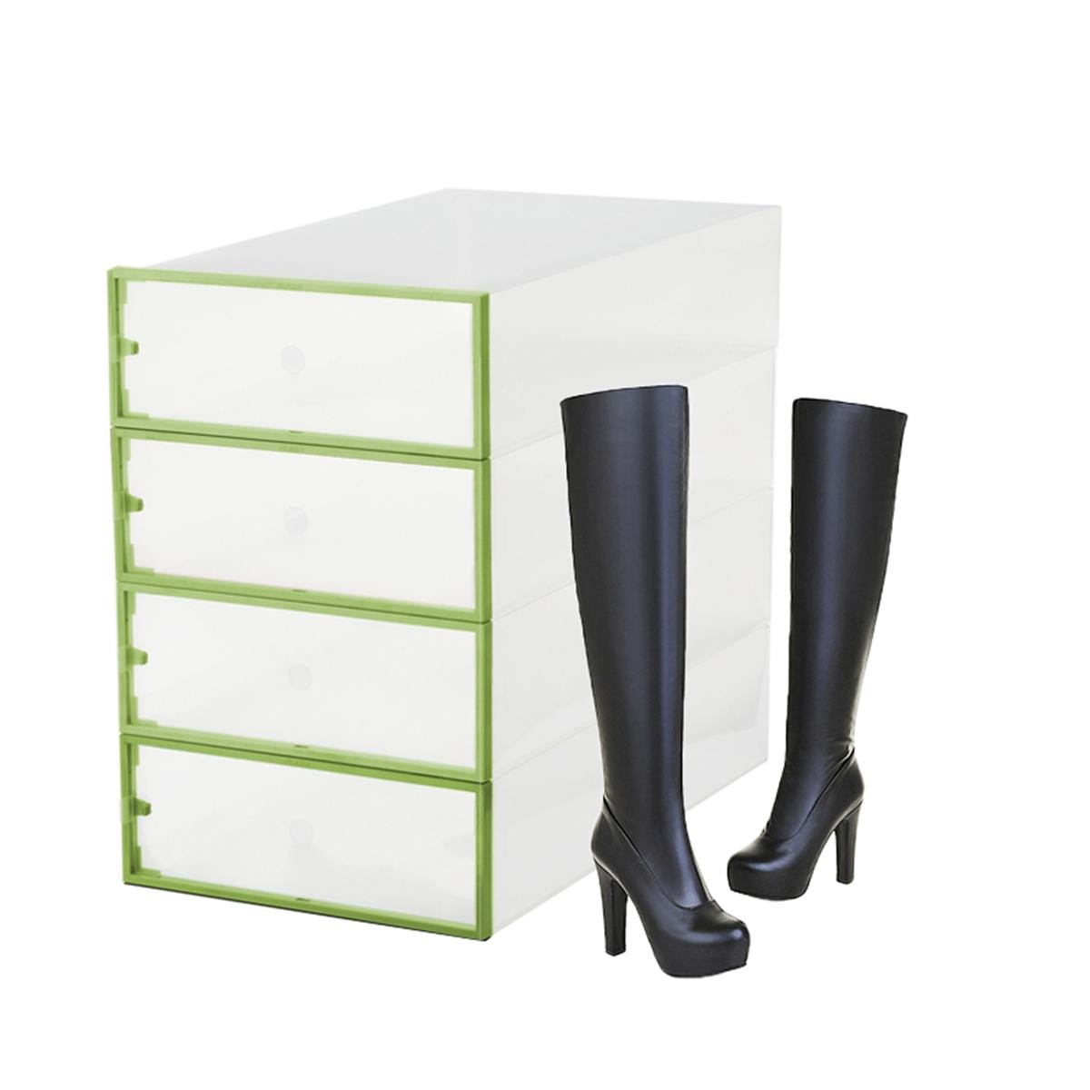 Boots Box Shoe Storage Box Case DIY Folding Shoe box Transparent Plastic Rectangle PP Organizer Thickened Holder