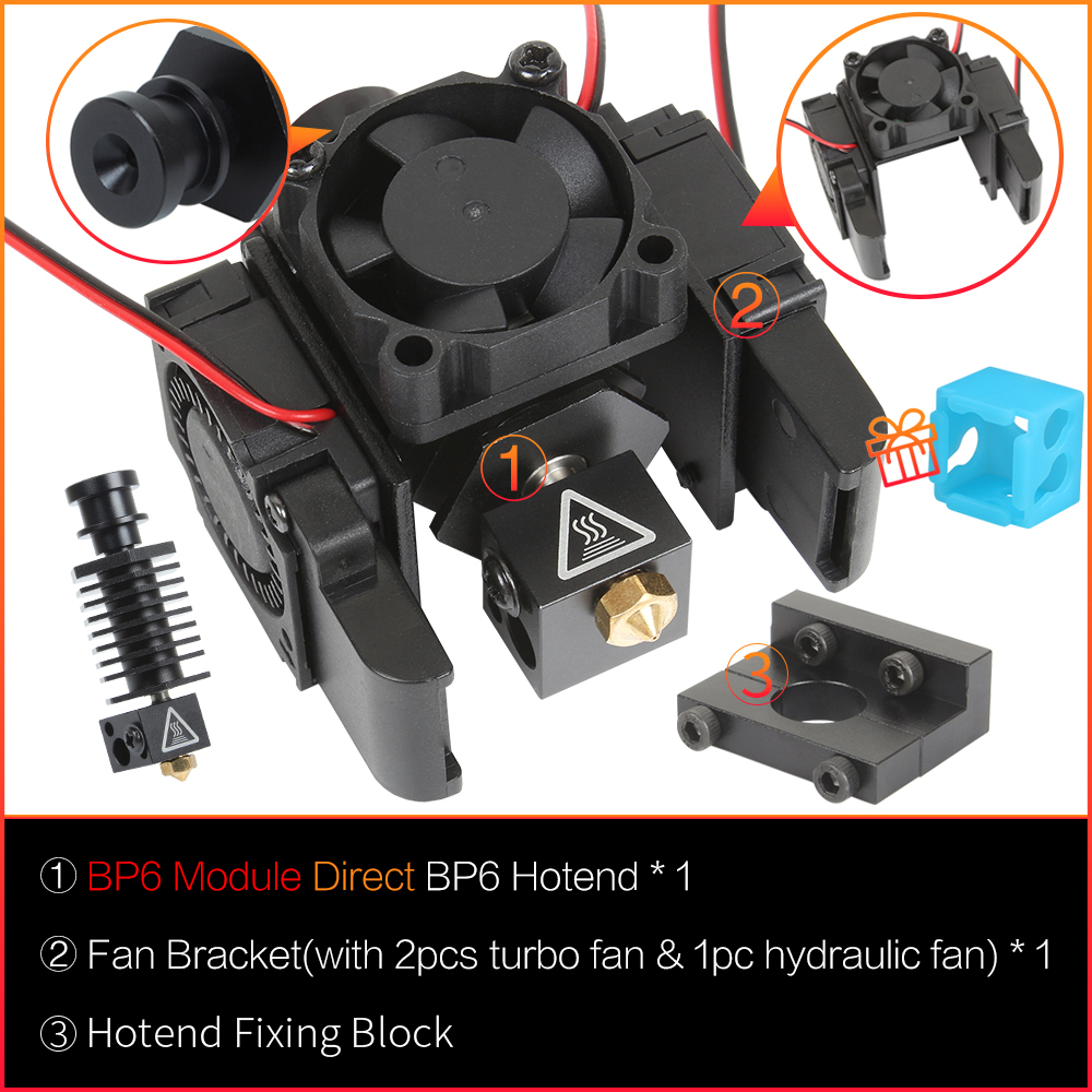 Kit de impresora 3D 3DSWAY E3D V6 Hotend, extrusora Bowden Direct, con control remoto de Metal, ventilador de refrigeración de volcán, accesorios PT100: 2,5 mm / YELLOW
