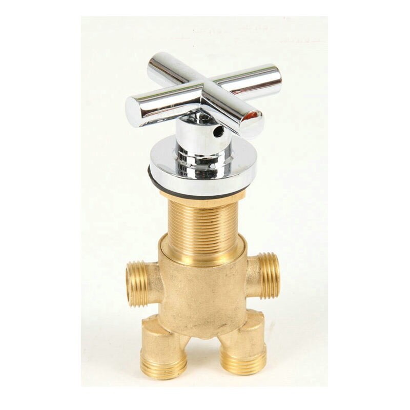 MTTUZK Solid Brass Chrome Finish Bathtub Cold Water Control Valve Bath Shower Mixer Bathtub Faucet 5 Hole Tap Switch Valve: mixing water valve
