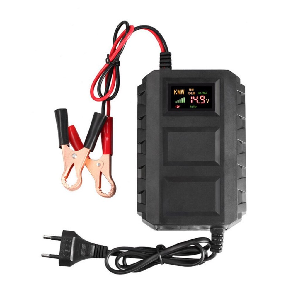 12V Intelligent Battery Charger LED Digital Display Fast 20A Lead Acid Battery Charger EU/US For Automobile Car Motorcycle