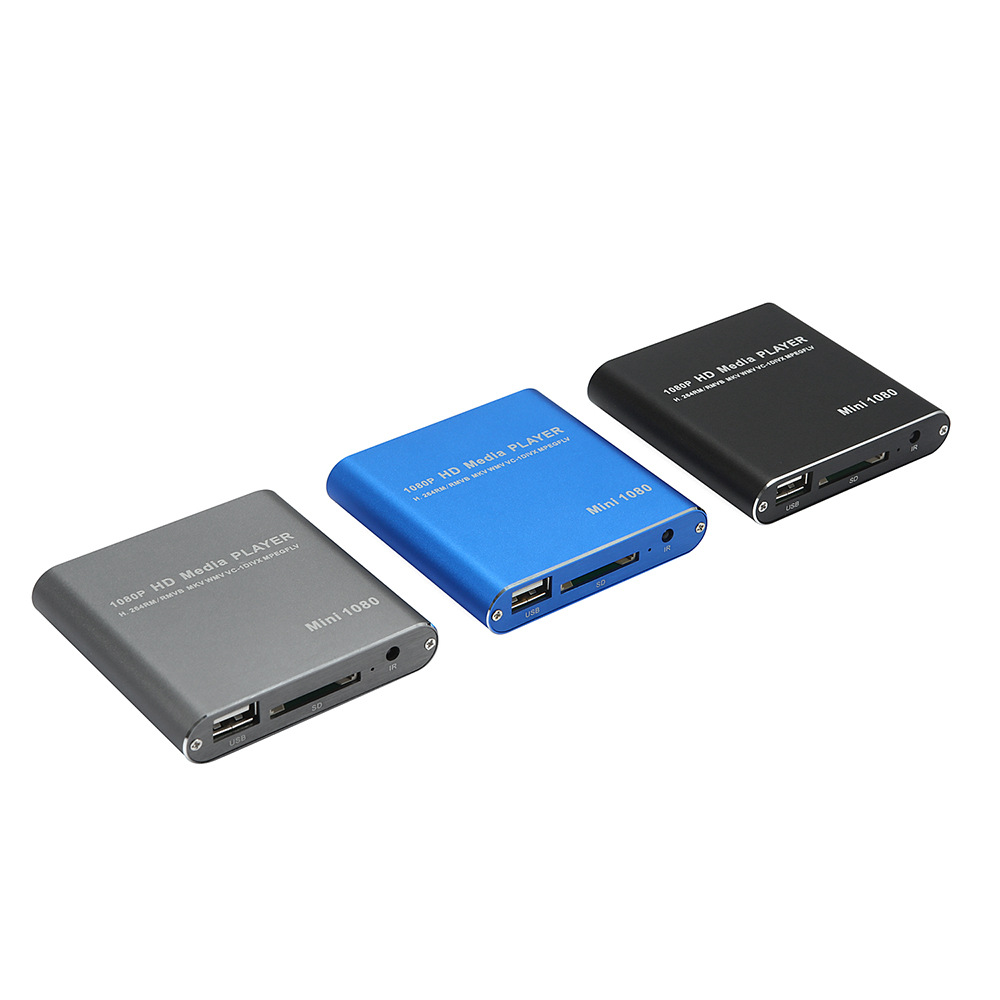 MINI reproductor de disco duro HD reproductor de coche portátil HDMI 1080P video publicidad reproductor de medios USB externo con HDMI SD Media