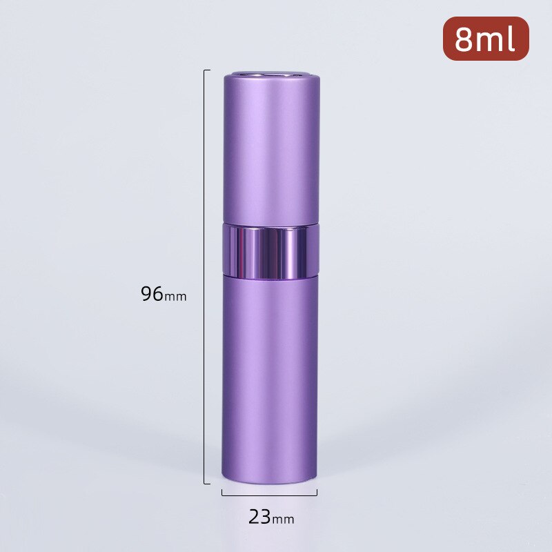 Botella de Perfume de aluminio anodizado de 8ml, dispensador portátil de maquillaje para viaje, Sub-embotellado, botella vacía, contenedores de cosméticos: purple-mat