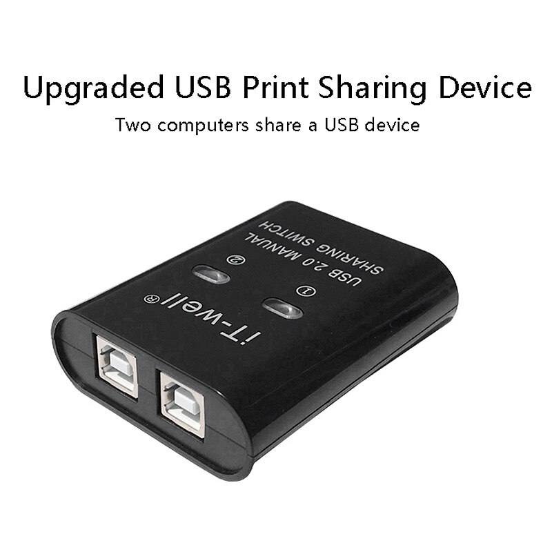 Het-Goed Usb Printer Delen Apparaat, 2 In 1 Out Printer Delen Apparaat, 2-Port Manual Kvm Switching Splitter Hub Converter