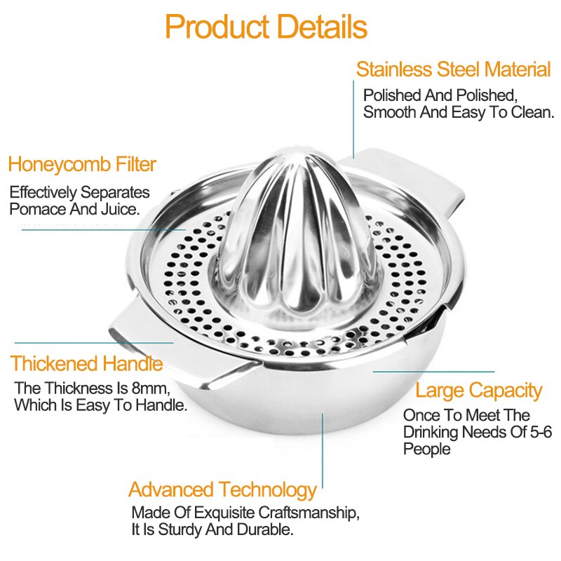 Mini Juicer Handhold Fruit Orange Lemon Juice Maker Stainless Steel Manual Press Squeezers Citrus Juicers Mini Home Appliances