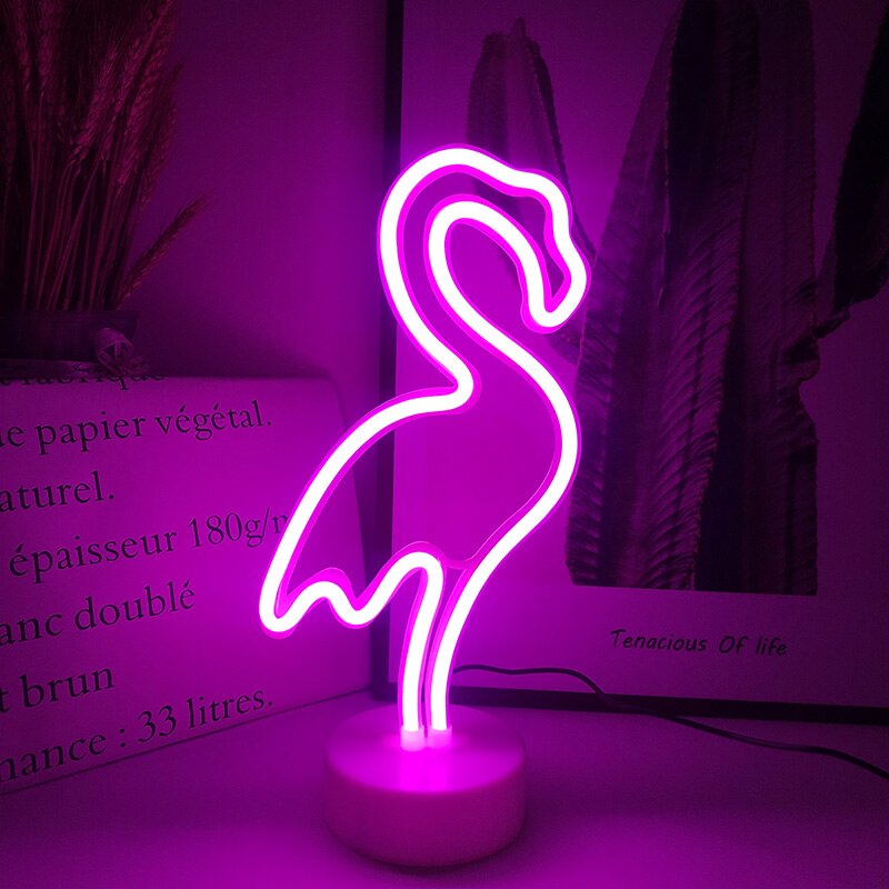 Led Neon Teken Licht Neon Nachtlampje Lamp Tafel Flamingo Kokospalm Ananas Lamp Fotografie Prop Bruiloft Decoratie: Z002P