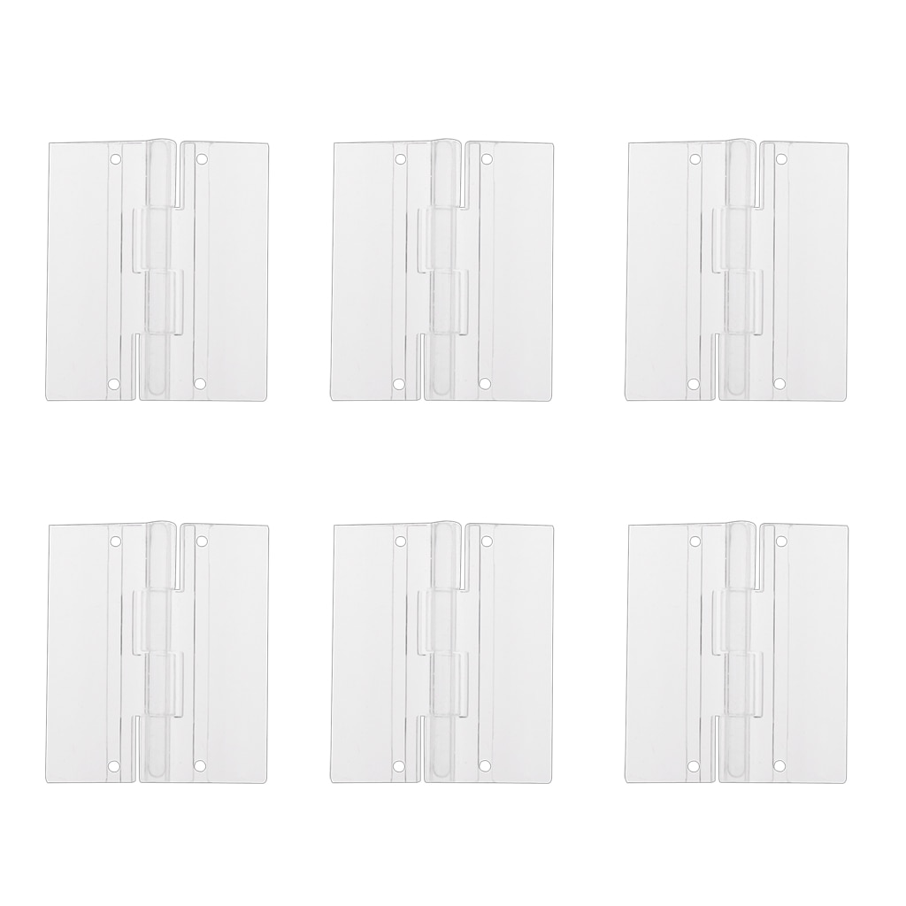 6 Pcs Clear Acrylic Plastic Hinge Folding Door Piano Hinges Folding Hinges Transparent Durable Furniture Accessory