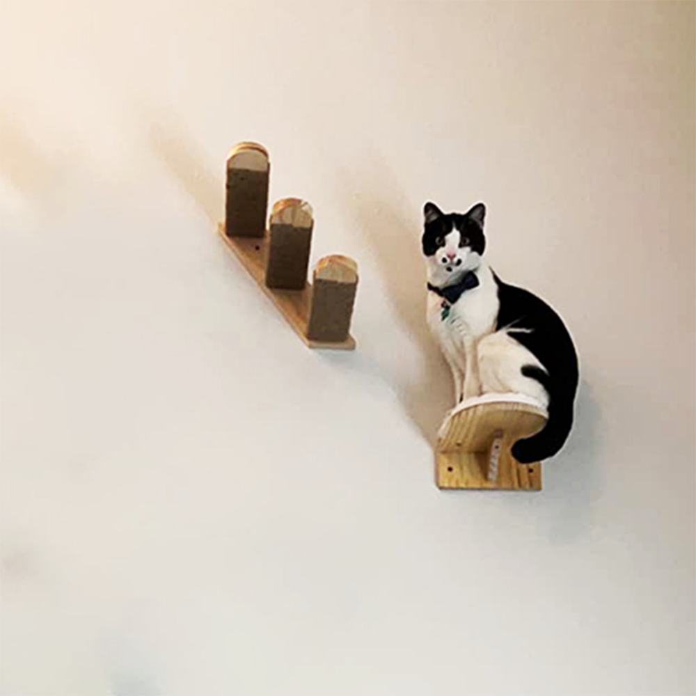 Katteveggstativ filt kattetrapp katteveggtrinn stigepedaler heltre kattemøbler på veggen egnet for katter å klatre i