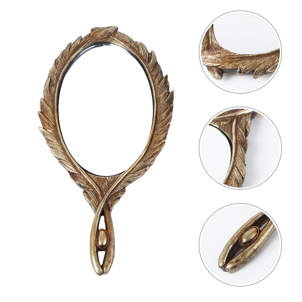 1pc ręczne lustro lustrzane w stylu retro klasyczny lusterko kosmetyczne robić podróży kobieta sypialnia