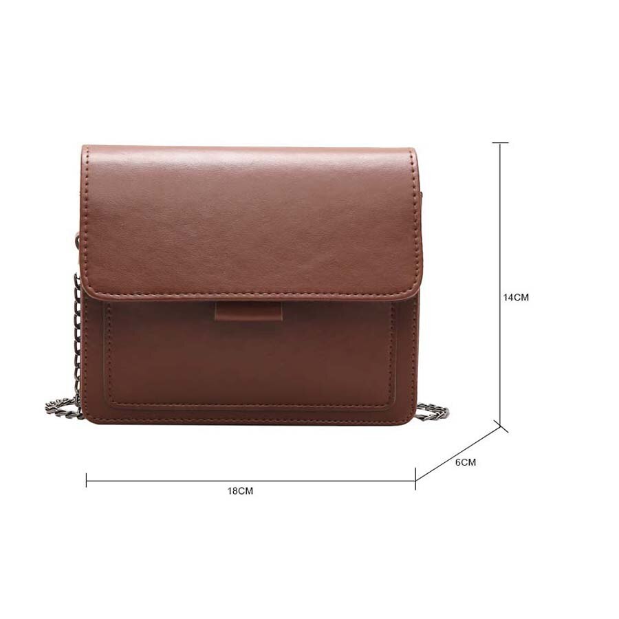 Superfície lisa clássico moda feminina bolsa de couro de qualidade casual cor sólida estilingue um ombro saco