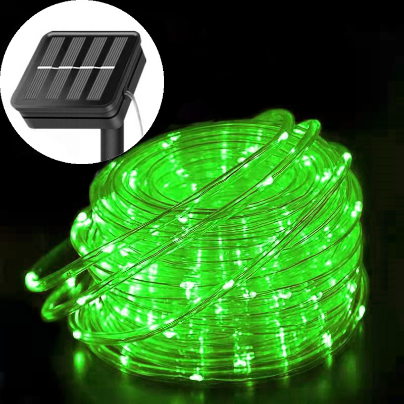 5M/10M/20M Solar LED Lichtslingers Fairy Tube Light String Outdoor Waterdicht 8 Modus voor Huis Tuin Patio Kerst Bruiloft Decor: Rood / 11-15W