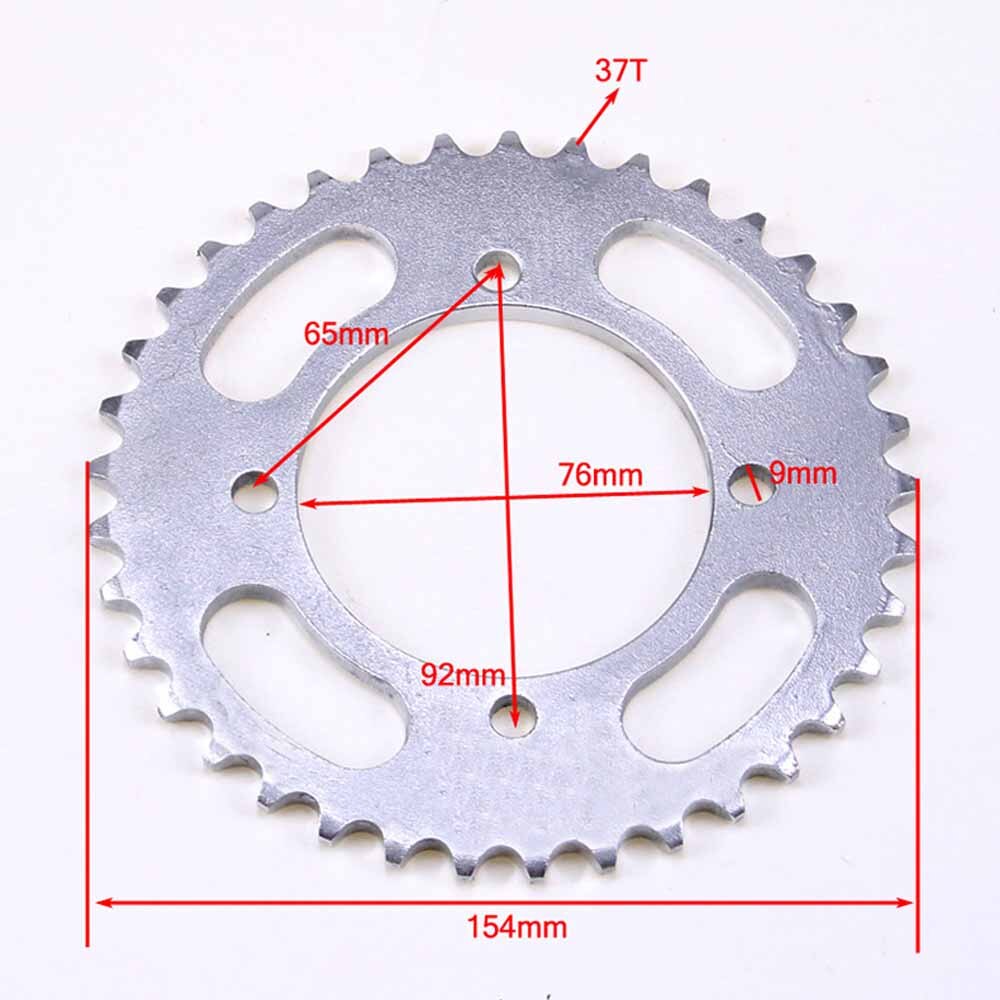 Motorcycle 37T/41T/46T 420/428/520 Chains Sprockets Rear Sprocket Cog For 110/125/140cc ATV Quad Dirt Pit Bike: 420-37T-76MM
