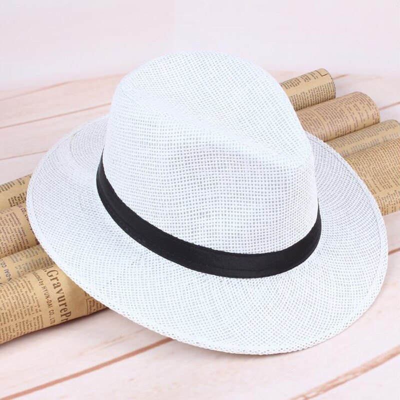 Mode Panama Hoed Zomer Zon Hoeden Voor Mannen En Womenbeach Stro Hoed Voor Mannen Uv-bescherming Cap chapeau Femme: 1