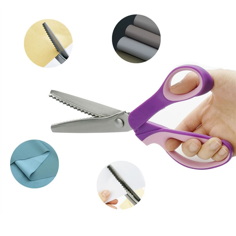 Tijeras para sastre de cuero en Zigzag, en forma de abanico, tejido de costura , Sastre, tijeras para tela, accesorios de costura