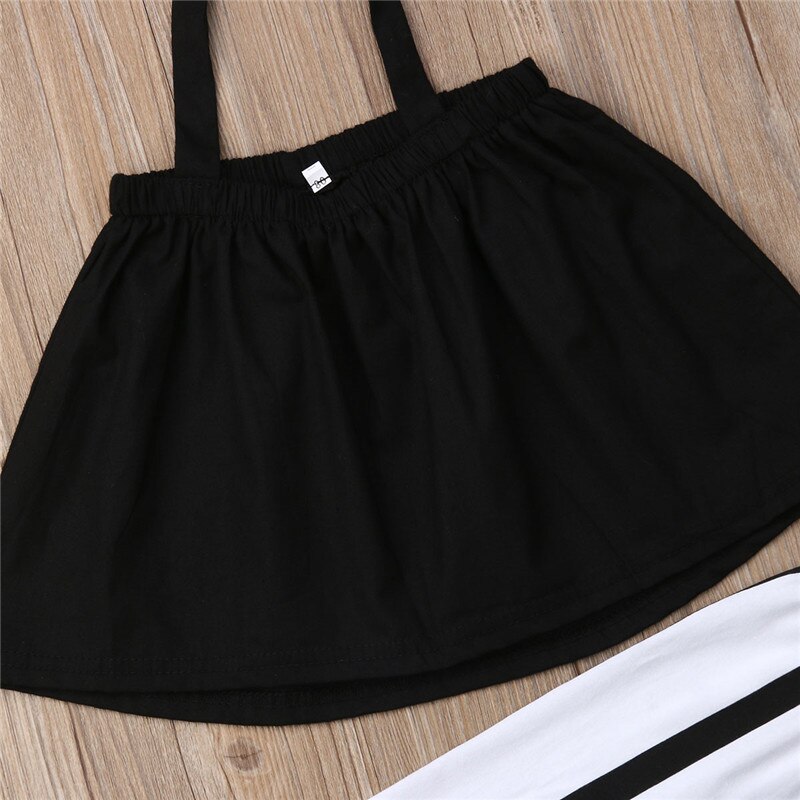 1-6Y Leuke Meisjes Zomer Kleding Kid Strap Tops + Gestreepte Broek Leggings 2 stuks Outfits Kids Kleding peuter meisje kleding