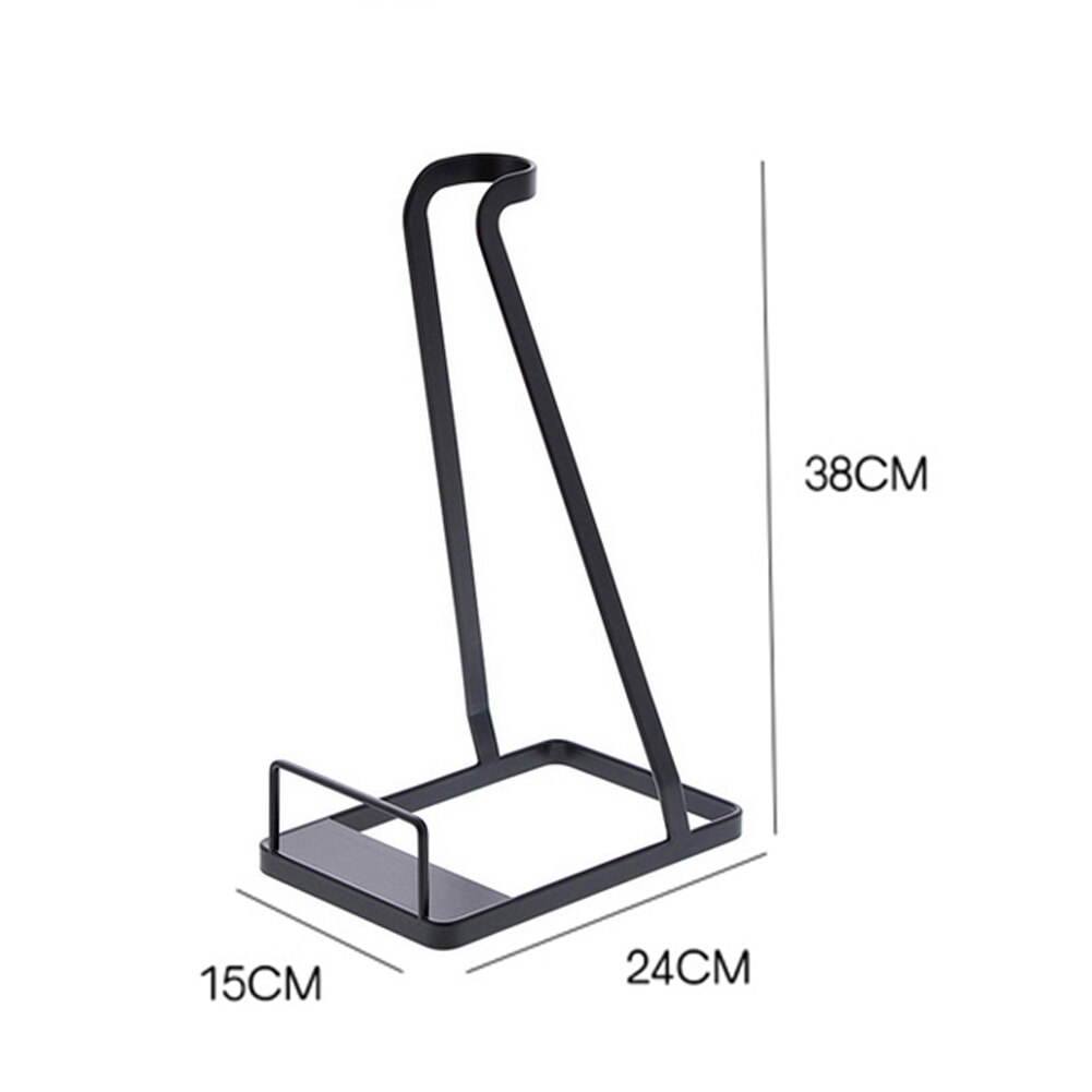 Soporte de Metal para aspiradora, soporte de suelo, cepillo de almacenamiento, accesorios, armario, ropa, taza de vidrio, colgador de estante: Black