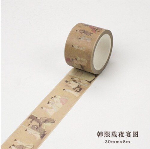 1Roller/8Meter Breedte: 30Mm Oude Papier Tape China Klassieke Schilderen Diy Strooibiljet Decoratieve Tape
