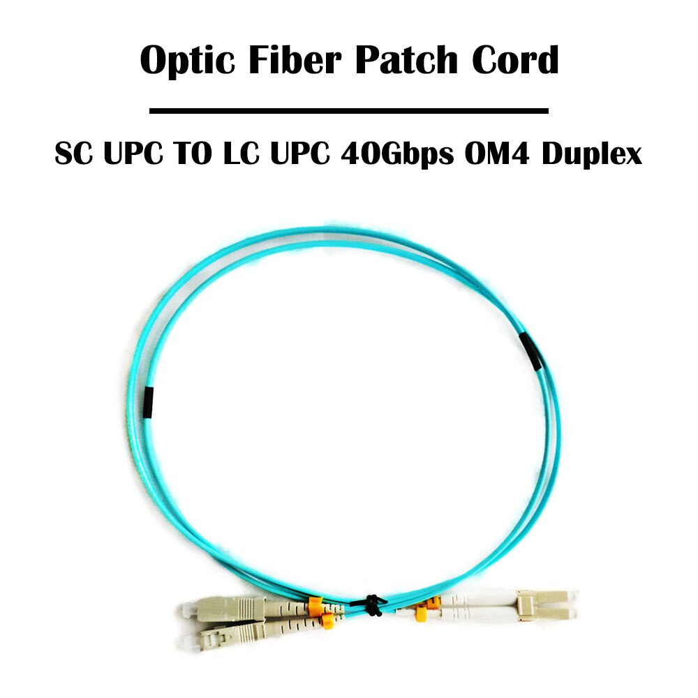 20 Meter SC UPC TO LC UPC 10Gbps OM3/ 40Gbps OM4 MM 50/125 Multi Mode Fiber Patch Cord Duplex 2.0mm FTTH Jumper Cable: 40G OM4