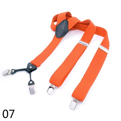 Deepeel 1pc 3.5X125cm Men Suspenders Adult 4 Clips Strap Multicolor Clip Buckles Elastic Male Jockstrap Business Accessories: 07