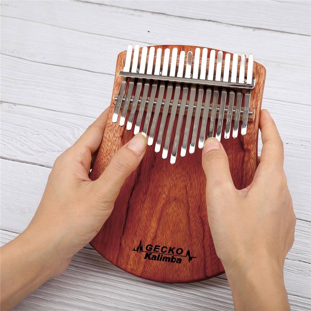 Gecko 17 Toetsen Kalimba Afrikaanse Kamfer Hout Duim Piano Vinger Percussie