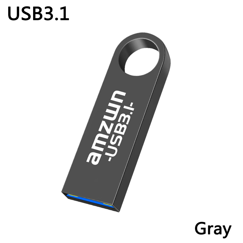 Metall USB3.1 Blitz Antrieb Pendrive 8GB 16GB 32GB 64GB hoch Geschwindigkeit Erinnerung Stock U Disk 128GB wasserdicht Schlüssel Ring Stock Schlüssel: Schwarz / 32GB